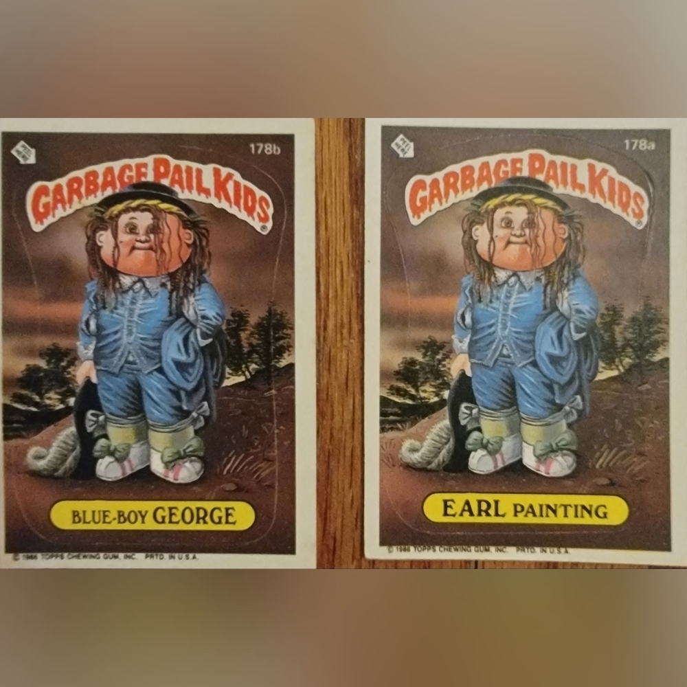Garbage Pail Kids Twin Cards Earl Painting & Blue-Boy George